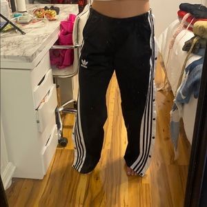 button up adidas pants